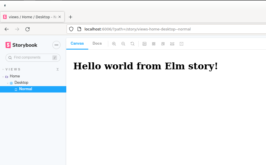 Hello world from Elm Story